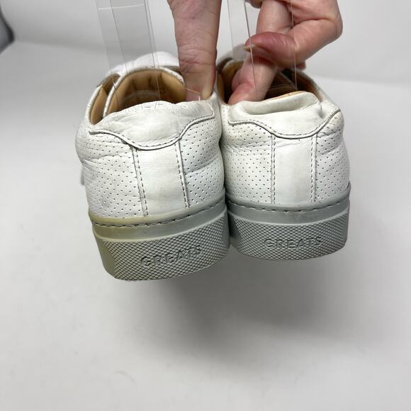 Greats Womens Brooklyn White Leather Lace Up Sneakers SZ 7.5 Gray Outsole - Picture 4 of 12